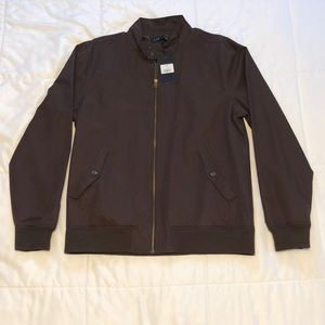 Large dark brown zip up coat